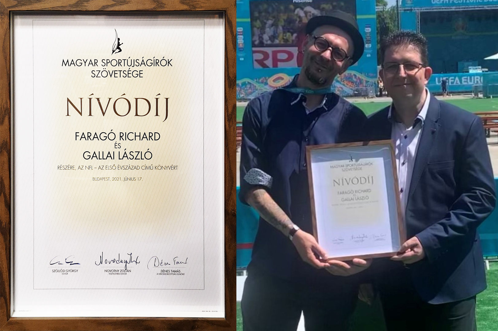 Nívódíj átvétele